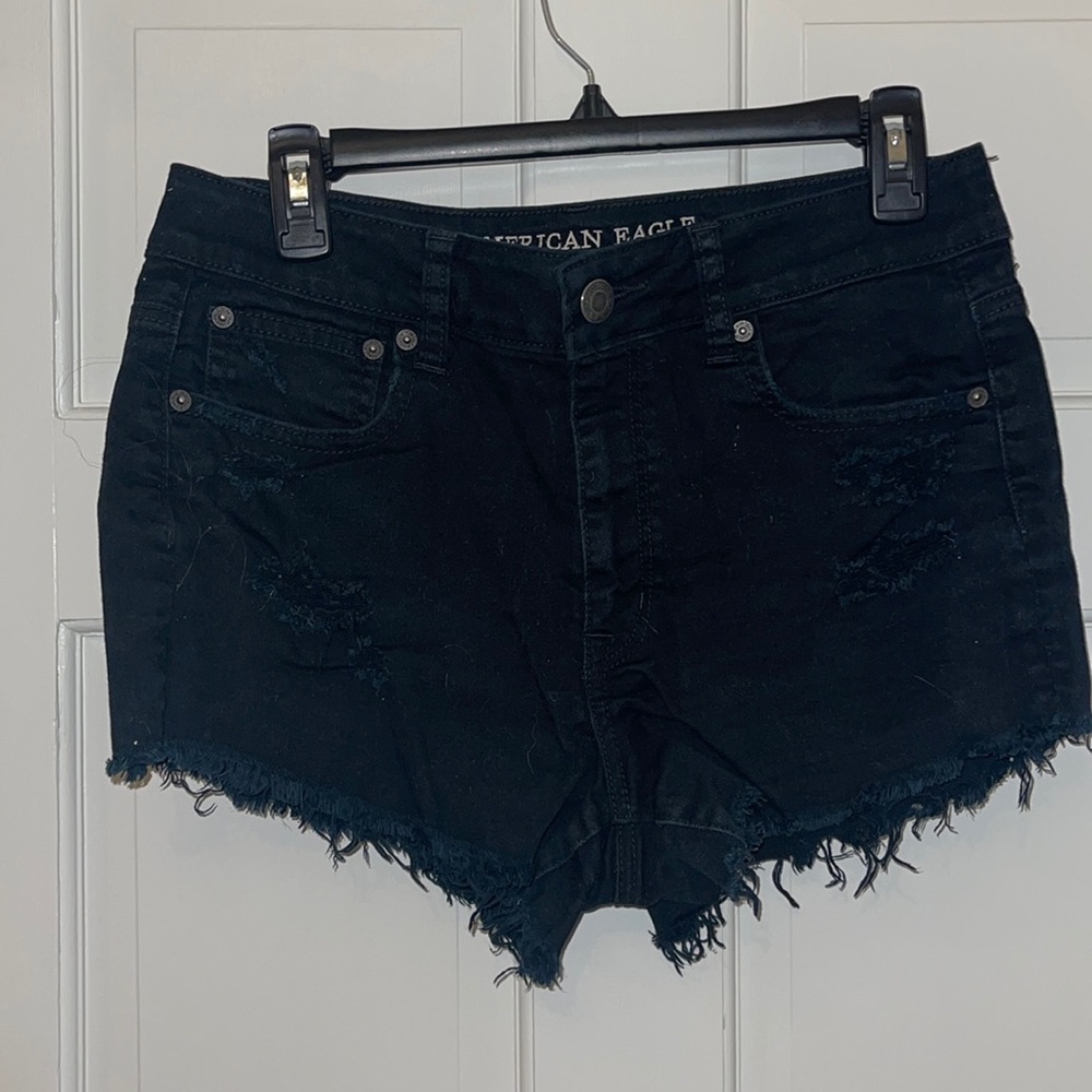 American Eagle High Waisted Black Festival Shorts